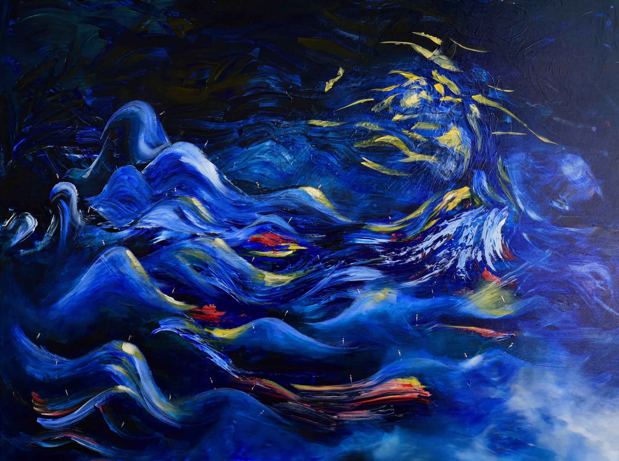 Bouncy Waters, an acrylic painting by Selena Yang