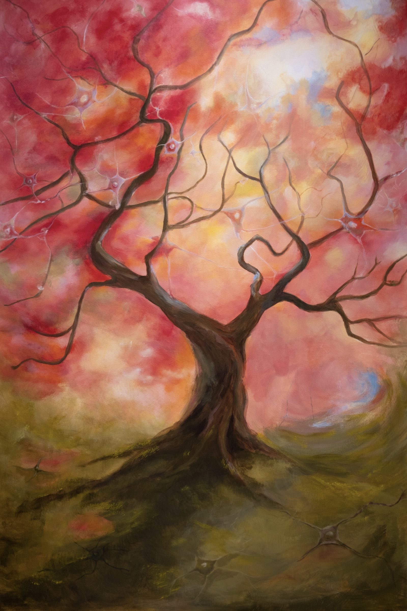 Neuron Tree II, 2026, Acrylic on canvas by Selena Yang